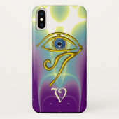 BLUE TALISMAN MONOGRAM Blauwgroen, Paars wit Case-Mate iPhone Case (Achterkant)