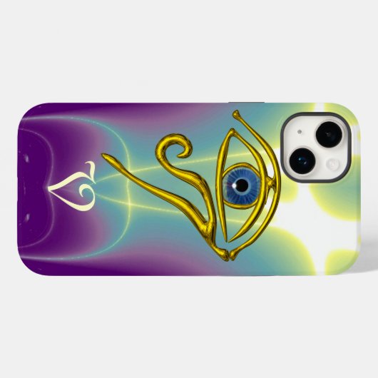 BLUE TALISMAN MONOGRAM Blauwgroen, Paars wit Case-Mate iPhone Case (Achterkant (horizontaal))