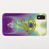 BLUE TALISMAN MONOGRAM Blauwgroen, Paars wit Case-Mate iPhone Case (Achterkant (horizontaal))