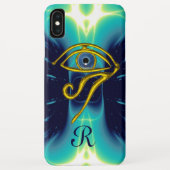 BLUE TALISMAN MONOGRAM Blauwgroen, Turquoise White Case-Mate iPhone Case (Achterkant)