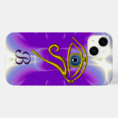 BLUE TALISMAN MONOGRAM Pink Fuchsia Paars Case-Mate iPhone Case (Achterkant (horizontaal))