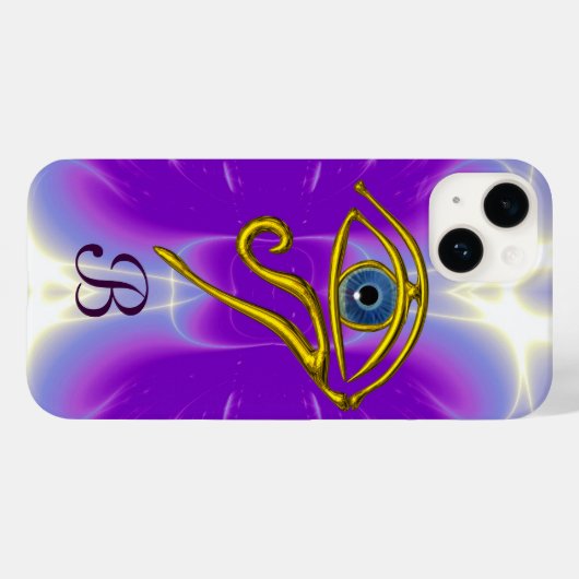 BLUE TALISMAN MONOGRAM Pink Fuchsia Paars Case-Mate iPhone Case (Achterkant (horizontaal))