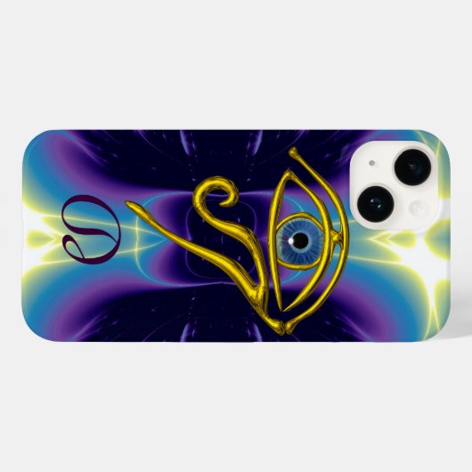 BLUE TALISMAN MONOGRAM Violet Paars Wit Case-Mate iPhone Case (Achterkant (horizontaal))