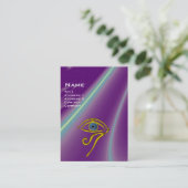BLUE TALISMAN, paars violet wit roze geel Visitekaartje (Staand voorkant)