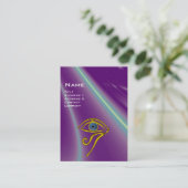 BLUE TALISMAN, paars violet wit roze geel Visitekaartje (Staand voorkant)
