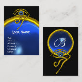 BLUE TALISMAN SAPPHIRE MONOGRAM zwart geel Visitekaartje (Voorkant / Achterkant)