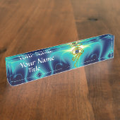 BLUE TALISMAN Turquoise Blauwgroen Naambordje (Zijkant)