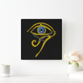 BLUE TALISMAN, zwart Vierkante Klok (Huis)