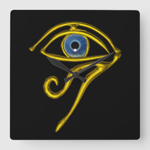 BLUE TALISMAN, zwart Vierkante Klok