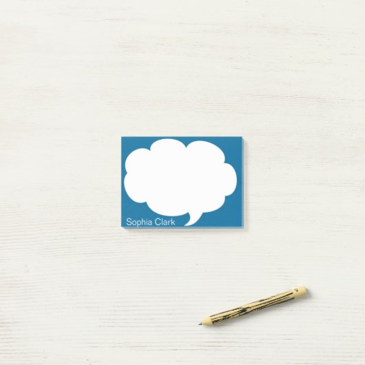 Blue Talk Bubble gerangschikt op maat Post-it® Notes (Op bureau)