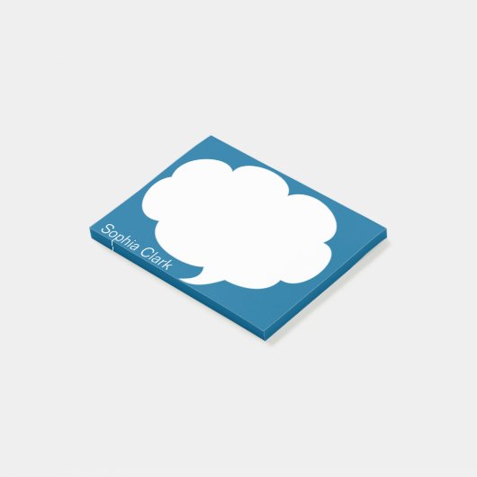 Blue Talk Bubble gerangschikt op maat Post-it® Notes (Schuin)