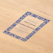 Blue Talvera Spaanse Mexicaanse bestemming bruilof Acryl Uitnodigingen (Laagn)