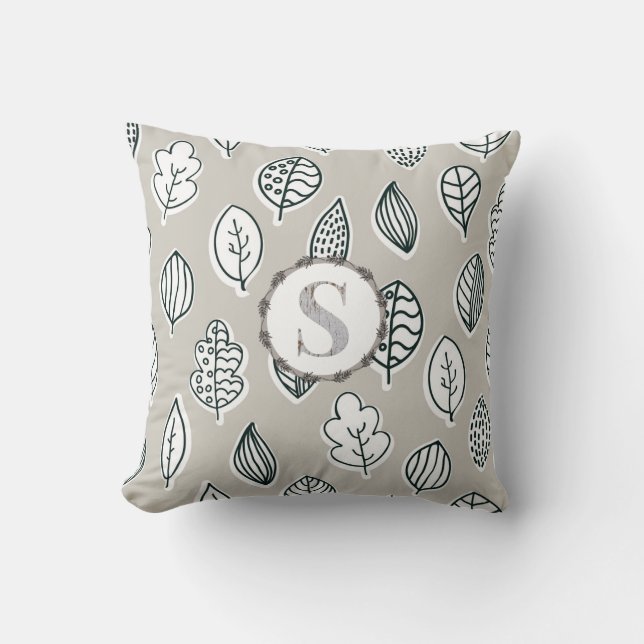 Blue Tan Farmhouse  Country Monogram Cute Kussen (Voorkant)