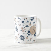 Blue Tan Leaf Farmhouse Land Rustic Cute Koffiemok (Voorkant rechts)