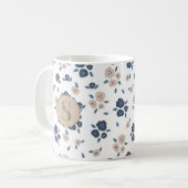 Blue Tan Leaf Farmhouse Land Rustic Cute Koffiemok (Voorkant links)