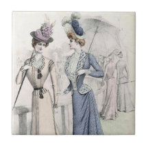  Blue Tan Mode Elegant Victoriaans Dames