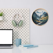 Blue Tan Mountain Scene Grote Klok