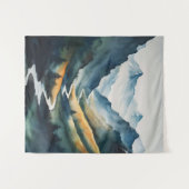 Blue Tan Mountain Scene Wandkleed (Voorkant (horizontaal))