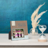 Blue Tan Photo Lijst Plaque met Easel Fotoplaat (Insitu)