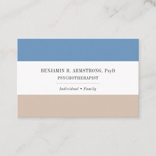 Blue Tan Psychotherapeut Euro Size Visitekaartje (Voorkant)