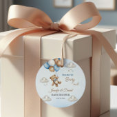 Blue Tan Teddy Bear Ballonnen Dank u Bedankjes Labels
