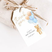 Blue Tan Teddy Bear-ballonnen Gift Labels Cadeaulabel
