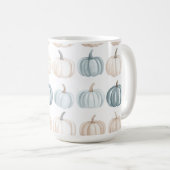 BLUE & TAN WATERVERF HERFST HERFSTPOMPOENEN KOFFIEMOK (Voorkant rechts)