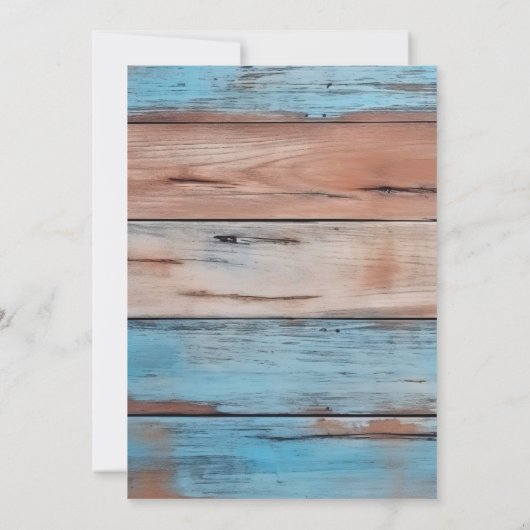 Blue Tan Wood Lights Florals Bruidsmeisjes Luncheo Kaart (Achterkant)