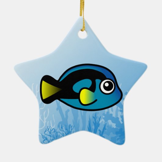 Blue Tang Keramisch Ornament (Achterkant)