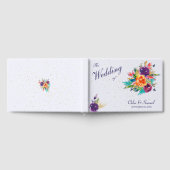 Blue Tangerine Floral Wedding Gastenboek (Volledig)