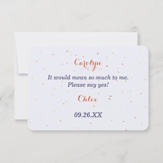 Blue Tangerine Floral zal je mijn Bridesmaid zijn Kaart (Achterkant)