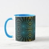 Blue Tango Bright Blue Abstract Spiral Mok (Links)