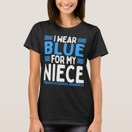 Blue tante oom Tuberous Sclerosis Awareness Niece T-shirt (Voorkant)