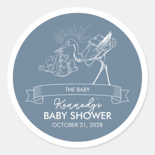 Blue Tarot Baby shower Ronde Sticker (Voorkant)