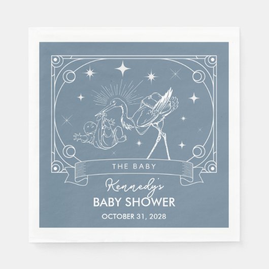 Blue Tarot Baby shower servet (Voorkant)