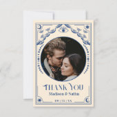  Blue Tarot Kaart Foto bruiloft Dank u (Voorkant)