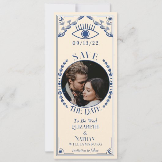  Blue Tarot Kaart Foto Sla de datum op (Voorkant)