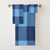 Blue Tartan Bath Towel set Bad Handdoek (Insitu)