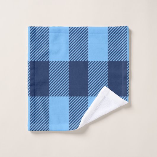 Blue Tartan Bath Towel set Bad Handdoek (Wasdoekje)