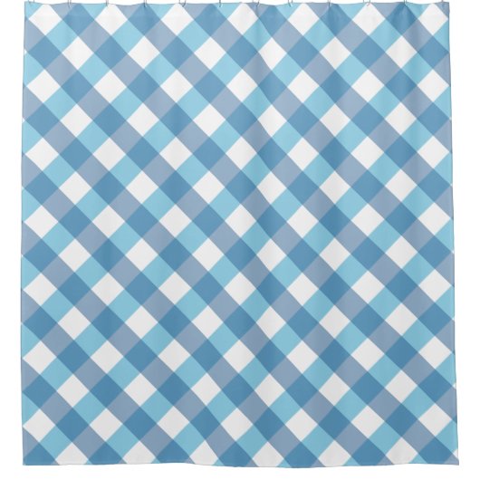 Blue Tartan Check Shower Curtain Douchegordijn (Voorkant)