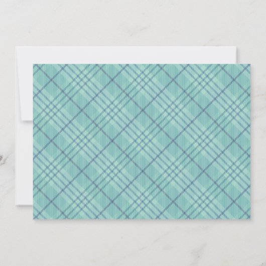 Blue Tartan Couples Baby shower for Boy Kaart (Achterkant)