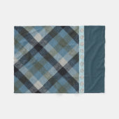 Blue Tartan Fleece Blanket (Voorkant (Horizontaal))