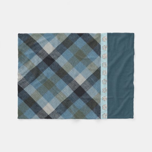 Blue Tartan Fleece Blanket (Voorkant (Horizontaal))