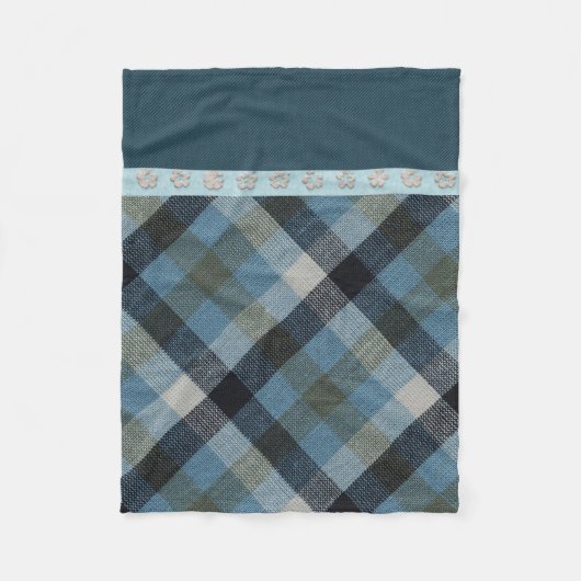 Blue Tartan Fleece Blanket Deken (Voorkant)