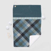Blue Tartan Golf Towel Golfhanddoek (Insitu)