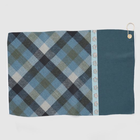 Blue Tartan Golf Towel Golfhanddoek (Horizontaal)