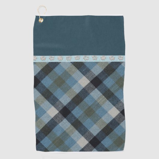 Blue Tartan Golf Towel Golfhanddoek (Voorkant)