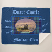 Blue Tartan MacLean Clan's Scottish Duart Castle Sherpa Deken (Voorkant (horizontaal))