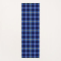 Blue Tartan Pattern Yoga Mat