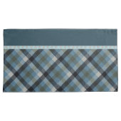 Blue Tartan Pillowcase Kussensloop (Voorkant-Rechts)